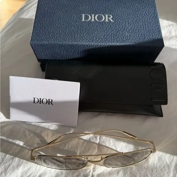 NWT DIOR - Sunglasses - DiorBlackSuit N1F - Gold Brown - Dior Eyewear - Picture 3 of 8
